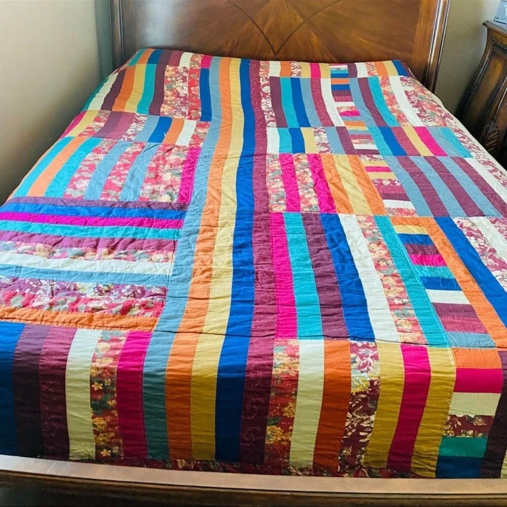 Boho bedding -patchwork quilt for hippie bohemian bedroom and home décor.